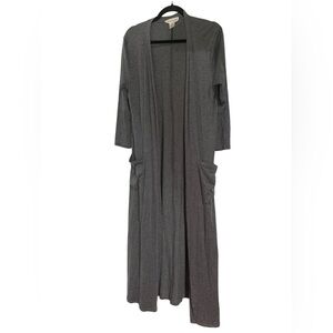 Womens Johnny Was Calme Knit Duster Gray S Tencel Spandex